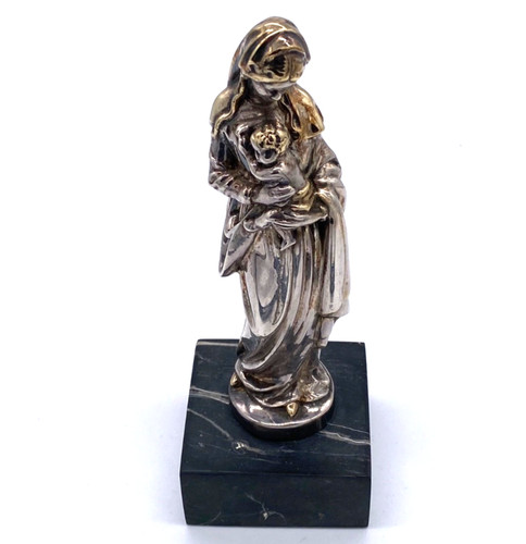 Versilberte antik maria kind - versilberte, +