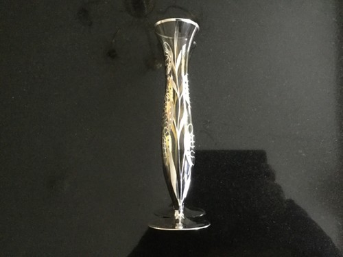 Art deco silber overlay vase - art,