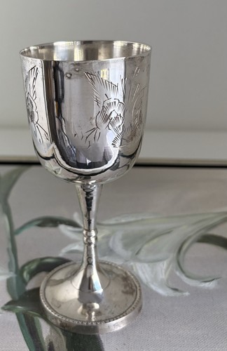 Wein kelch versilbert von hand - kelch,